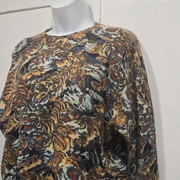 KENZO FLYING TIGER WOOL BLEND SWEATER SIZE LARGE.   #7358 - Picture 4 of 12